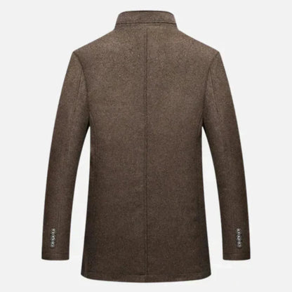 Edward | Men's Mid-Length Stand Collar Overcoat