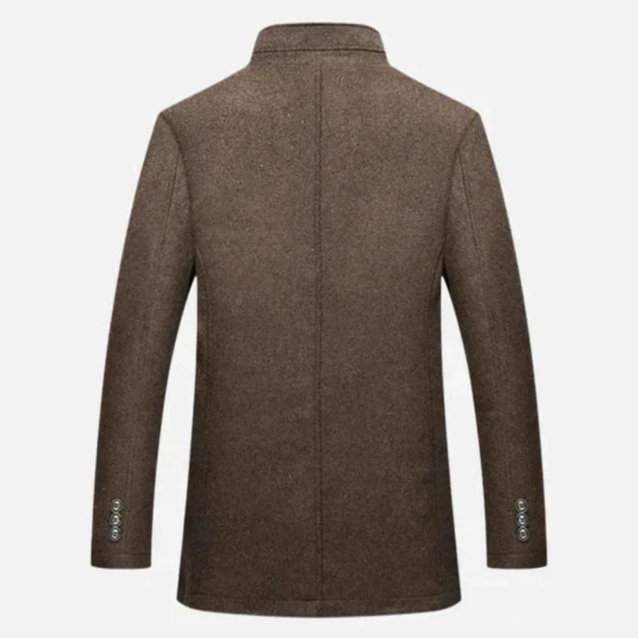 Edward | Men's Mid-Length Stand Collar Overcoat