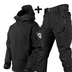 Timothy Men's Tactical Hooded Jacket and Cargo Pants Set - Black