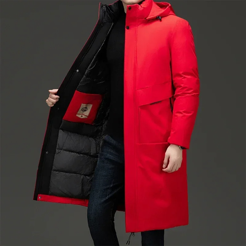 Jim | Men's Hooded Long Coat in Luxurious Fabric