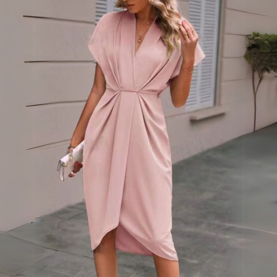 Denise | Elegant Draped Midi Dress