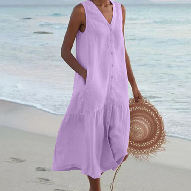 Sheila | Elegant Button-Down Summer Dress for Effortless Style