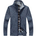 Cyrus | Men's Full Zip Knit Jacket - Navy blue