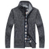 Cyrus Men's Full Zip Knit Jacket - Dark Gray