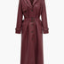 Miley | Women's Long Belted Trench Coat - Burgundy