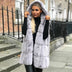 Libby | Women's Hooded Long Vest - Light Grey