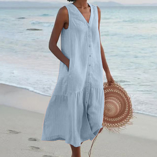 Sheila | Elegant Button-Down Summer Dress for Effortless Style