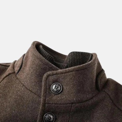 Edward | Men's Mid-Length Stand Collar Overcoat