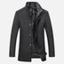 Edward | Men's Mid-Length Stand Collar Overcoat - Gray