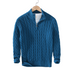 Henry Men's Quarter Zip Cable Knit Sweater - Blue