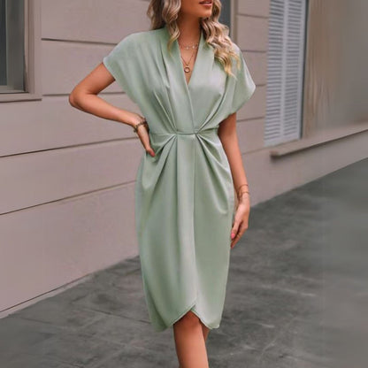 Denise | Elegant Draped Midi Dress