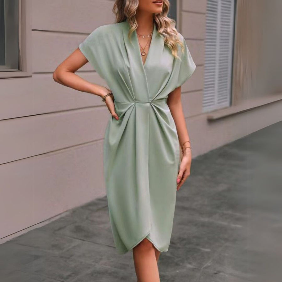 Denise | Elegant Draped Midi Dress