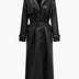 Miley | Women's Long Belted Trench Coat - Black