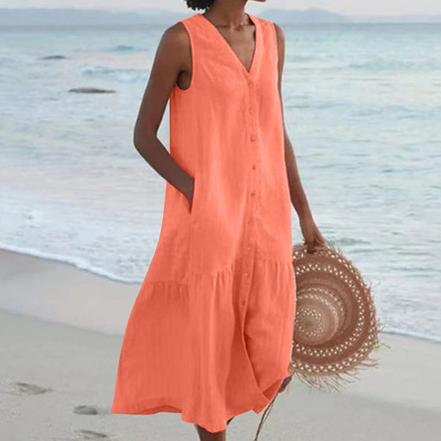 Sheila | Elegant Button-Down Summer Dress for Effortless Style