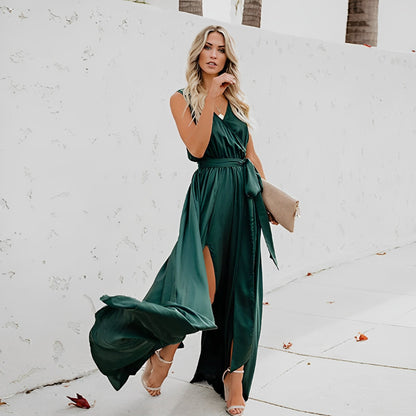 Melissa | Elegant Maxi Dress With Waist Belt for Special Occasions