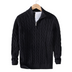 Henry Men's Quarter Zip Cable Knit Sweater - Black