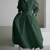 Kimberly | Elegant Midi Dress with Button Closure - Army Green