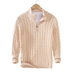 Henry Men's Quarter Zip Cable Knit Sweater - Beige