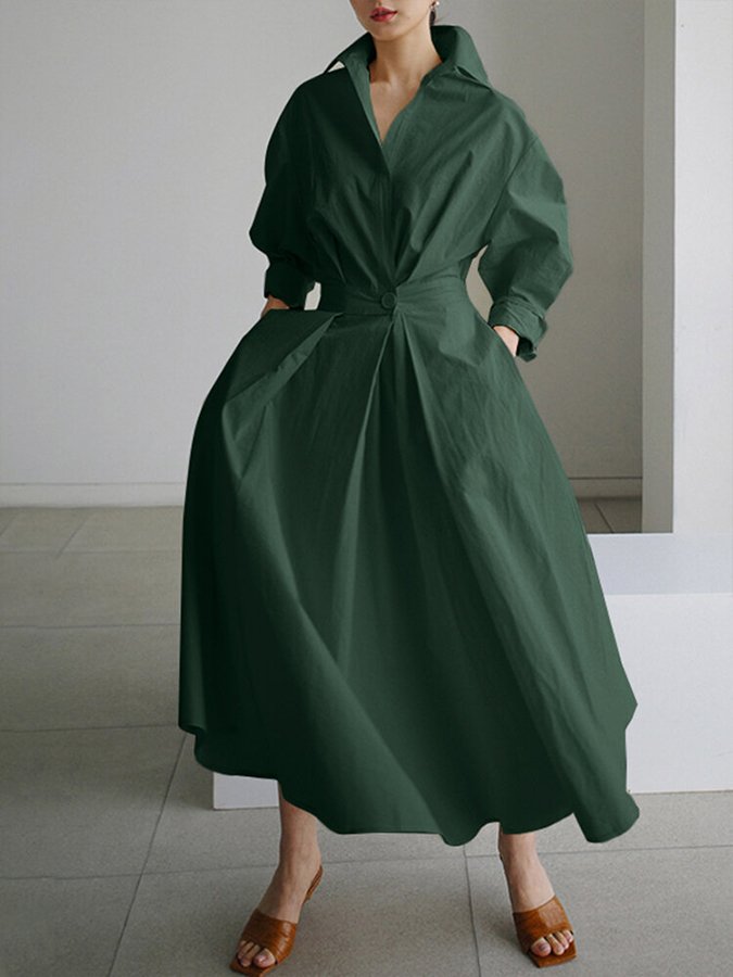 Mathilda | Elegant Button-Down Shirt Dress