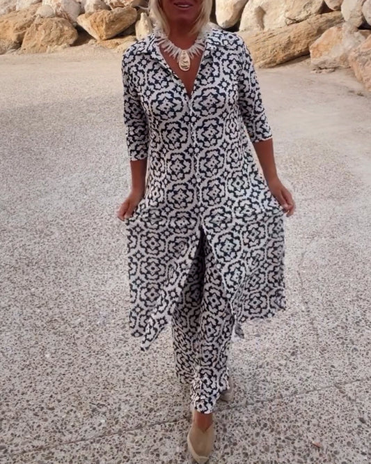 Michelle | Elegant Printed Two-Piece Set for Effortless Style