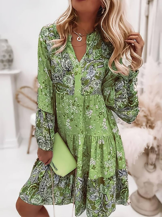 Gabriella | Elegant Boho Floral Print Dress