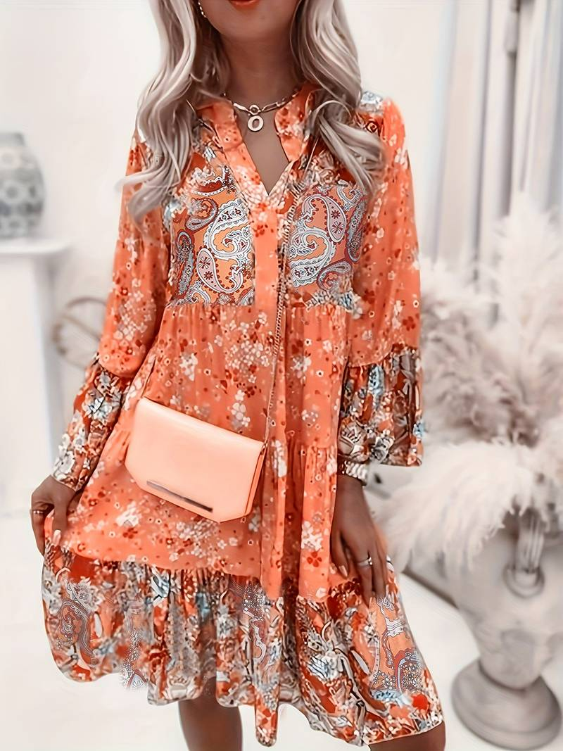 Gabriella | Elegant Boho Floral Print Dress