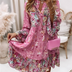 Gabriella | Elegant Boho Floral Print Dress - Pink