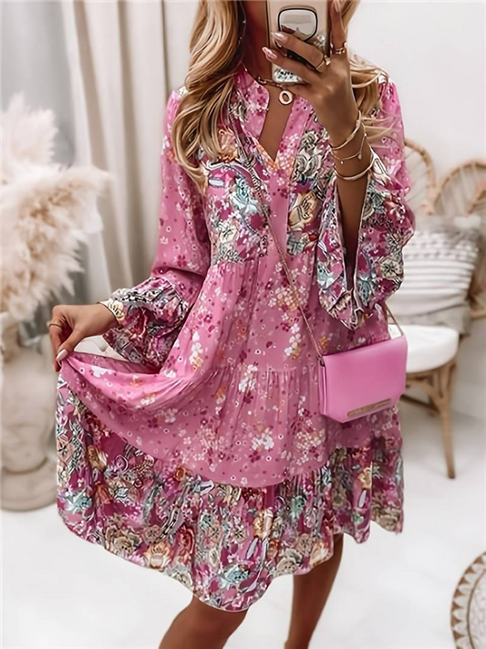 Gabriella | Elegant Boho Floral Print Dress
