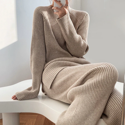 Virginia | Women's Wide Leg Ribbed Knit Set