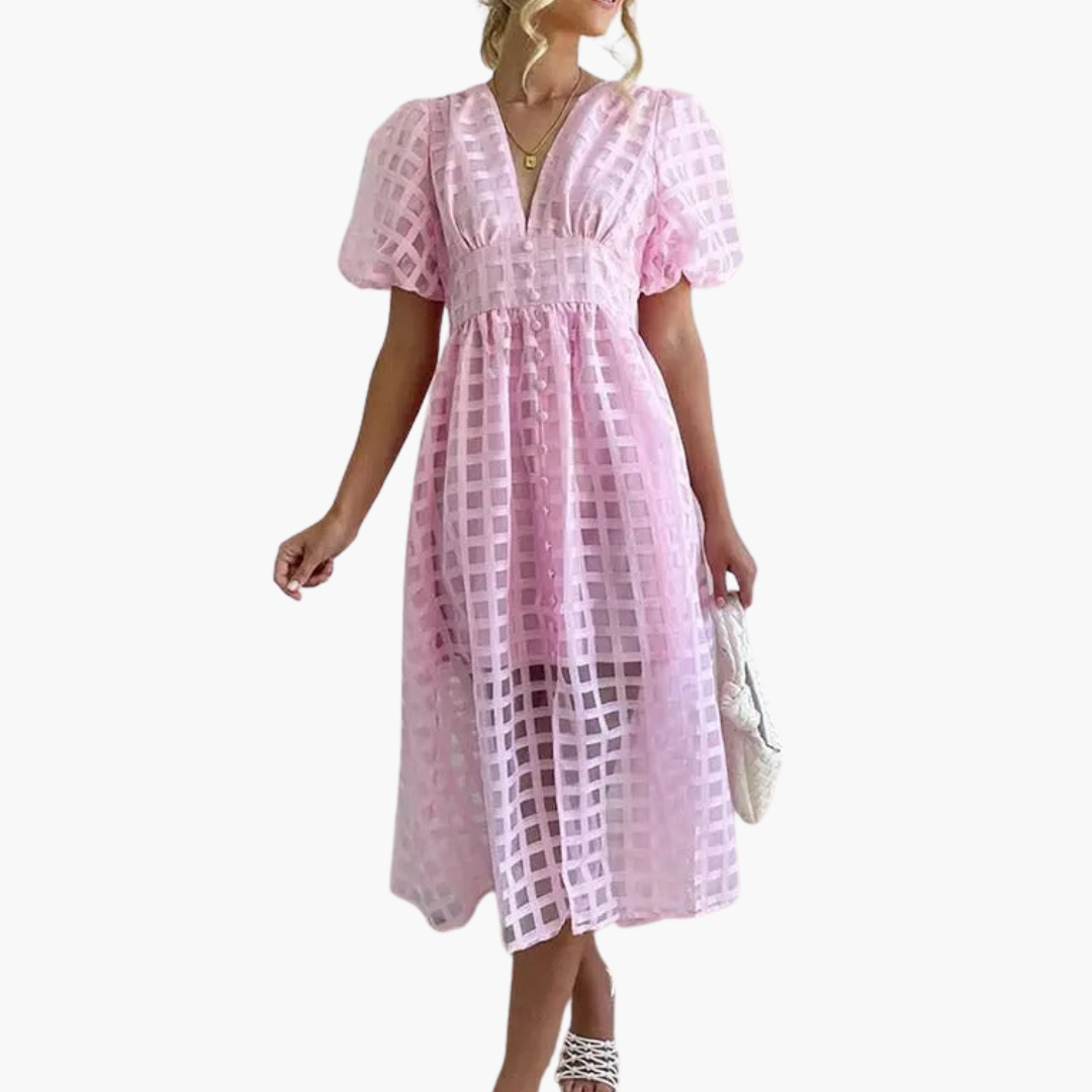 Liliana | Elegant Summer Midi Dress for Effortless Elegance