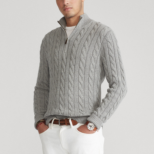 Archie | Men's Cable Knit Quarter-Zip Sweater