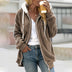 Tina | Women's Hooded Zip-Up Long Coat - Beige