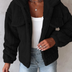 Lori Women's Sherpa Button-Front Casual Jacket - Schwarz