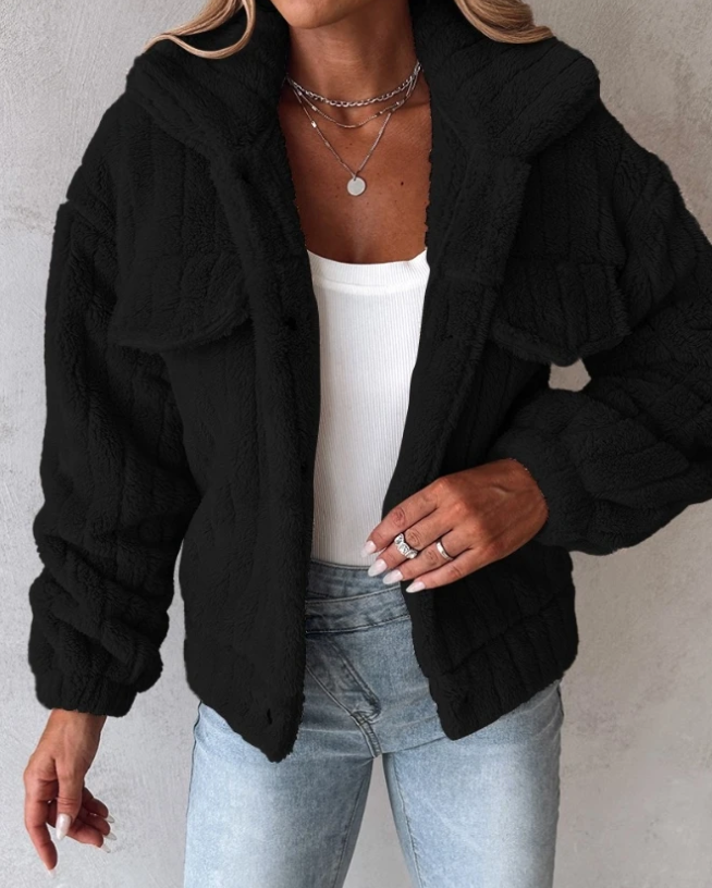 Lori Women's Sherpa Button-Front Casual Jacket