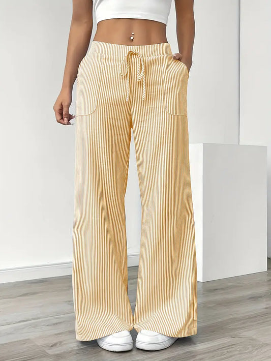 Linda | Elegant Striped Pants with Pockets in Chic Colors