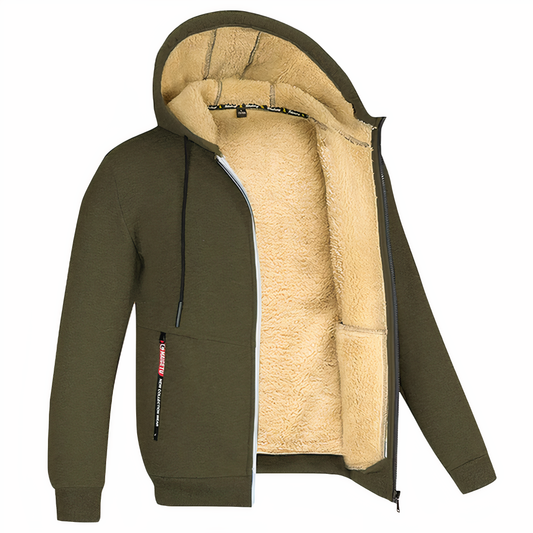 Randy | Men's Fleece-Lined Hooded Zip Jacket