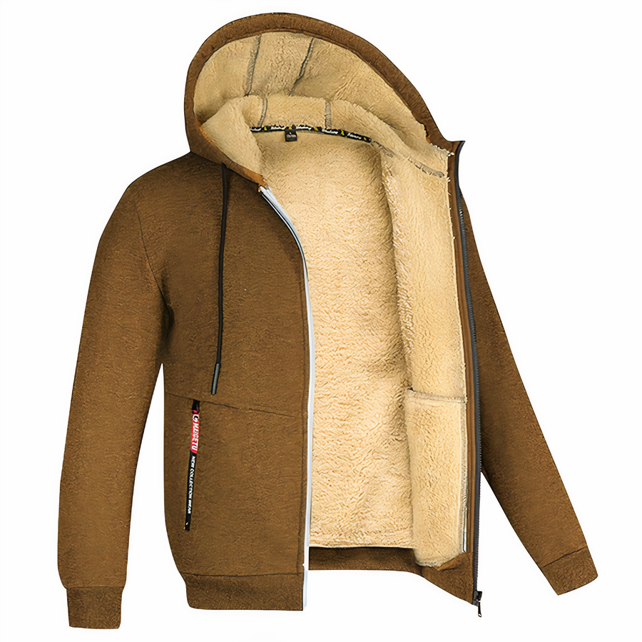 Randy | Men's Fleece-Lined Hooded Zip Jacket