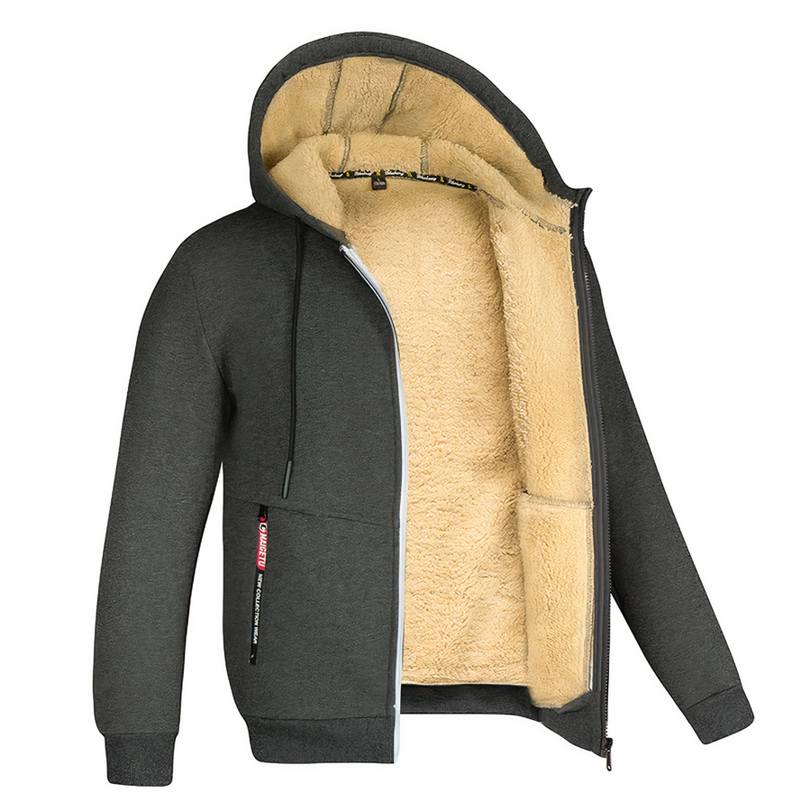 Randy | Men's Fleece-Lined Hooded Zip Jacket