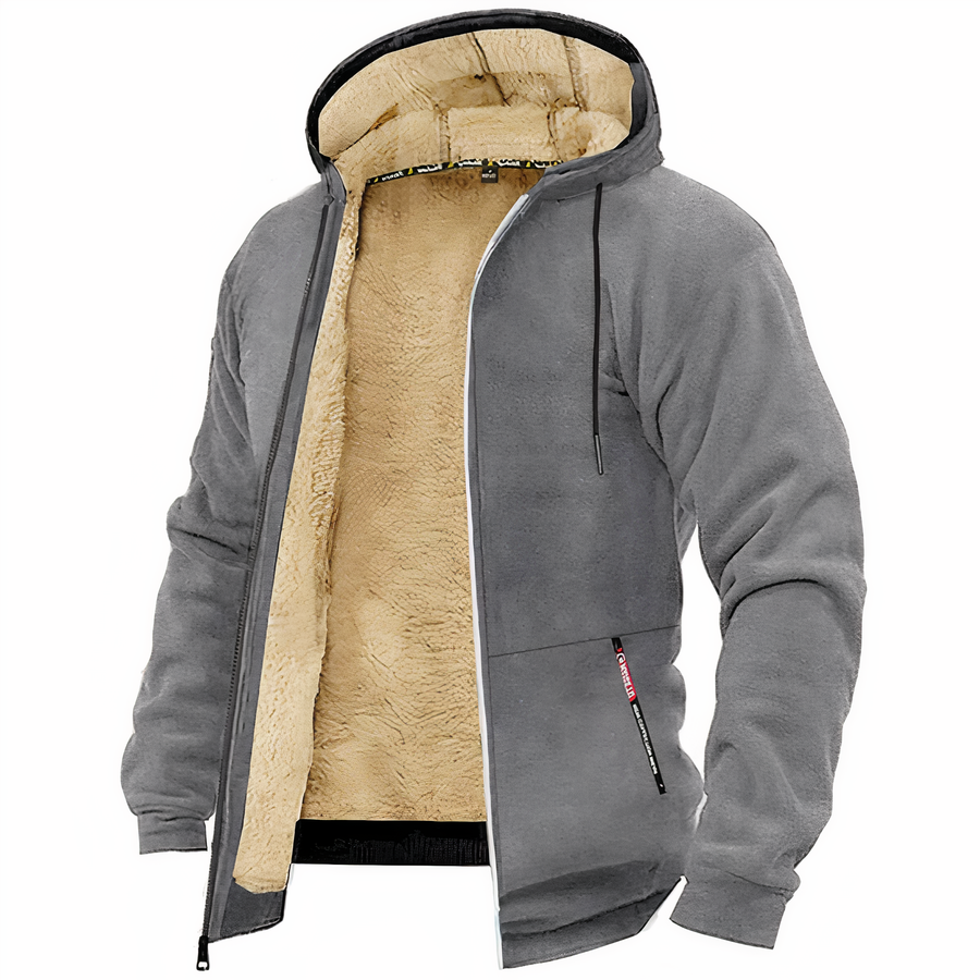 Randy | Men's Fleece-Lined Hooded Zip Jacket