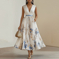 Jessie | Elegant Blue and White Floral Ceremony Dress