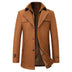 Carson | Men's Mid-Length Pea Coat - Brown