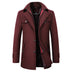Carson | Men's Mid-Length Pea Coat - Maroon