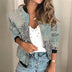 Leah | Women's Printed Zip-Up Bomber Jacket - Gray