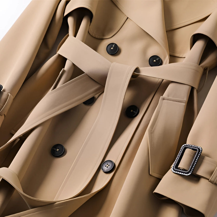 Rosie | Women's Long Double-Breasted Coat in Luxurious Fabric