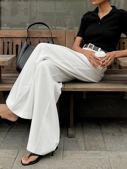 Rosemary | High-Waisted Pleated Wide-Leg Pants in Elegant Style