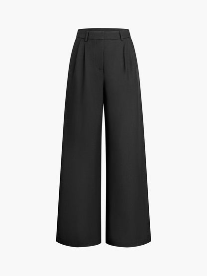 Rosemary | High-Waisted Pleated Wide-Leg Pants in Elegant Style