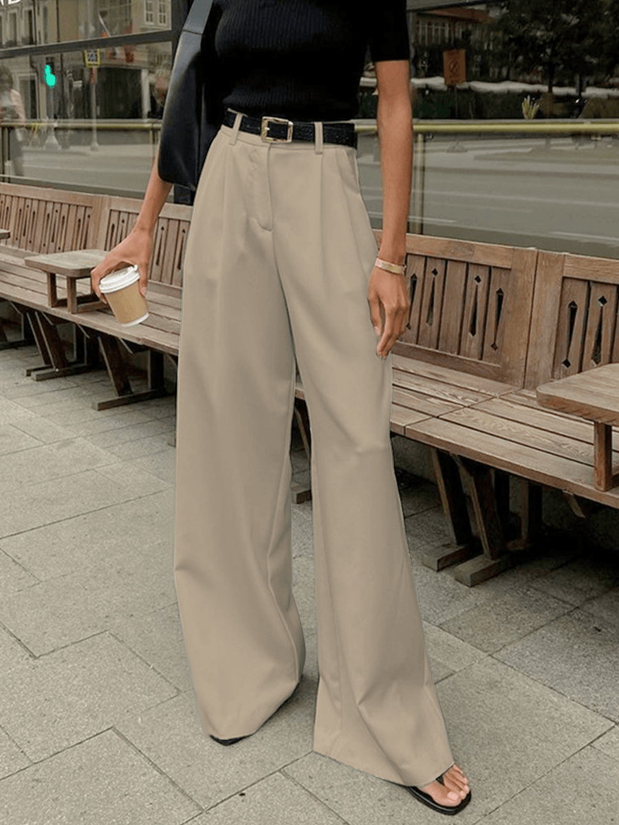 Rosemary | High-Waisted Pleated Wide-Leg Pants in Elegant Style