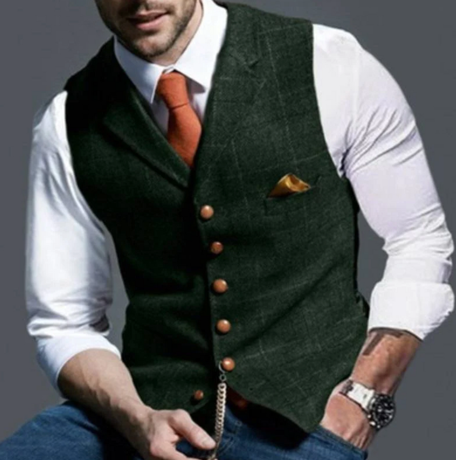 Cameron | Men's Slim Fit Dress Vest in Luxe Fabric