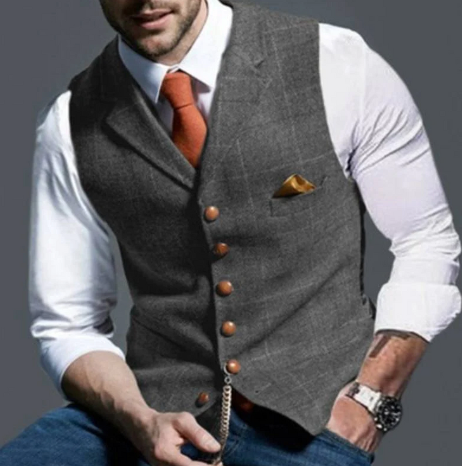 Cameron | Men's Slim Fit Dress Vest in Luxe Fabric