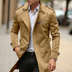 Vincent | Men's Double-Breasted Long Trench Coat - Khaki